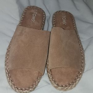 Tom's suede espadrilles slip on sandals